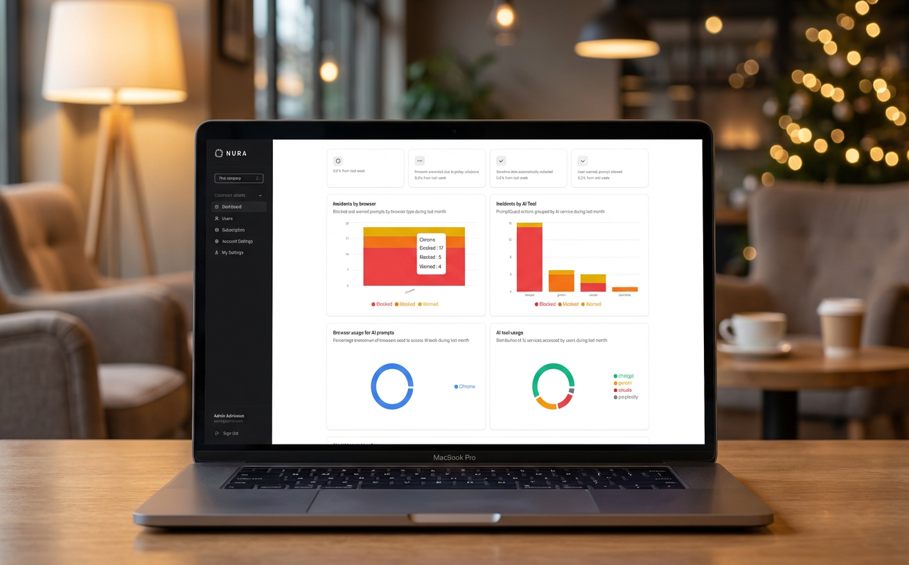 NURA Dashboard on Laptop